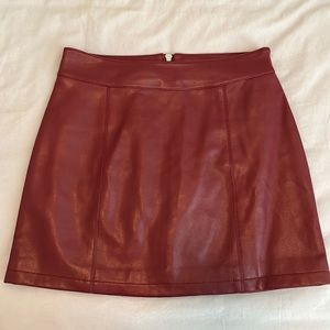 Maroon pleather mini skirt